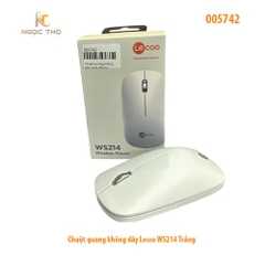 Chuột quang không dây Lecco WS214 Trắng – Nhỏ gọn, tiện dụng, thời trang, full VAT