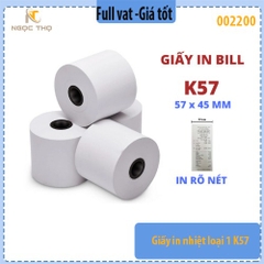 Giấy in nhiệt K57 lõi nhỏ – Giấy in bill/in hóa đơn shop online, cửa hàng – 1 cuộn - full vat