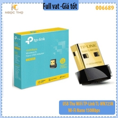 USB Thu Wi-Fi TP-Link TL-WN725N – WiFi Nano 150Mbps – Chuẩn N – Nhỏ Gọn, Sóng Khỏe – Hàng Chính Hãng – Full VAT