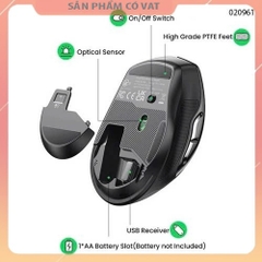 Chuột không dây Ugreen 15508 Black(Bluetooth + Wireless 2.4GHz) liệu nhựa ABS, màu xám Ugreen 15508-Hàng chính hãng - FV