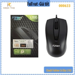 Chuột Fuhlen L102 (có dây, USB) – 1000 DPI, 3 triệu click, thiết kế ergonomic – Chính hãng – Full VAT
