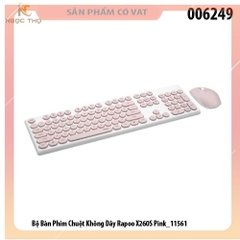 BỘ BÀN PHÍM CHUỘT KHÔNG DÂY RAPOO X260S - PINK - hàng chính hãng - full vat