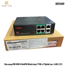 Chia mạng POE ONV-H1064PSD – Switch Poe 4 cổng POE + 2 Uplink Lan (65W) – Chính Hãng – Full VAT