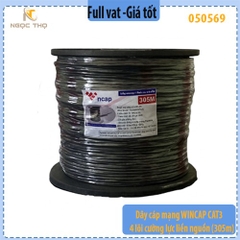 Dây mạng WINCAP CAT3 + 2C ngoài trời – Vỏ HDPE, có cường lực – Liền nguồn – 305m/cuộn – Full VAT ( giá theo cuộn)