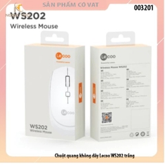 Chuột quang không dây Lecoo WS202 trắng - hàng chính hãng - full vat