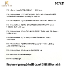 Bàn phím cơ gaming có đèn LED Lecoo GK302 RGB Blue Switch – Gõ cực đã, LED rực rỡ, chính hãng, full VAT