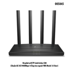 Bộ Phát Wi-Fi TP-Link Archer C80 – Router Chuẩn AC1900Mbps – 4 Ăng-ten Ngoài – Hỗ Trợ Mesh – 35 User – Chính Hãng
