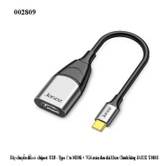 Cáp chuyển đổi USB‑C → HDMI 4K60 có chipset JASOZ T‑H103 – Dài 13cm – Plug & Play – Chính hãng – Full VAT