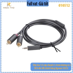 Dây Loa 1/2 Cáp Chuyển 3.5mm Dương Ra 2 RCA Dài 3M – Ugreen 10512 – Hàng Chính Hãng – Full VAT