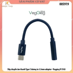 Dây chuyển âm thanh Type C dương to 3.5mm adapter - Veggieg V-S103 - FULL Vat
