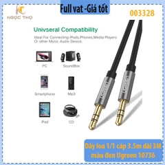 Dây loa 1/1 cáp 3.5m dài 3M màu đen Ugreen 10736 - hàng chính hãng - full vat