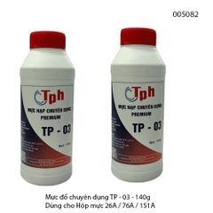 Combo 10 Lọ Mực Đổ TP-03 (140g/lọ) – Dùng cho 26A / 76A / 151A / CRG-057 – Tặng 01 nắp đổ mực – Full VAT
