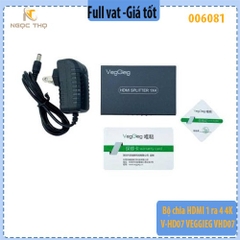 Bộ Chia HDMI 1 Ra 4 Veggieg V-HD07 – 4K@30Hz – Vỏ Kim Loại – Hàng Chính Hãng – Full VAT