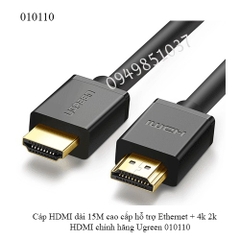 Dây HDMI 10m 1.4V Ugreen 10110 – Hỗ Trợ 4K*2K – Đồng Nguyên Chất – Hàng Chính Hãng – Full VAT