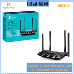 Bộ phát WiFi TP-Link Archer C6 – Router Gigabit Wi-Fi MU-MIMO AC1200 – Băng tần kép – Chính hãng Full VAT