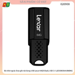 Bộ nhớ ngoài chưa ghi nội dung USB Lexar 64GB black, USB 3.1 LJDS080064-BNBNG - Hàng chính hãng - full vat