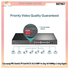 Chia mạng POE TP-Link TL-SL1218MP 16 cổng 10/100Mbps (Switch) | Switch POE TL-SL1218MP chính hãng giá rẻ