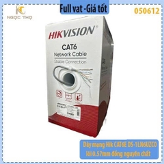 Dây mạng HIKVISION CAT6E DS-1LN6UZCO – Lõi đồng 0.57mm – Cuộn 305m – Chính hãng - full vat - giá tính theo cuộn