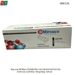 Hộp mực Mitsuco CE278A (78A) – tương thích CRG-126/128/326/328/726/728 –  Có lỗ đổ mực - chính hiệu - full vat