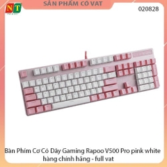 Bàn Phím Cơ Có Dây Gaming Rapoo V500 Pro pink white - hàng chính hãng - full vat