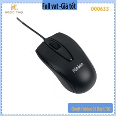 Chuột Fuhlen L102 (có dây, USB) – 1000 DPI, 3 triệu click, thiết kế ergonomic – Chính hãng – Full VAT