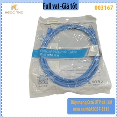 Dây mạng Cat6 UTP 2M màu xanh JASOZ T-E115 – RJ45 đúc sẵn – Hàng chính hãng