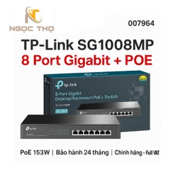 Switch PoE TP-Link SG1008MP – Chia mạng Poe - 8 cổng Gigabit PoE+ | Tổng công suất 126W | Vỏ kim loại – Chính hãng