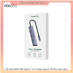 Bộ chia Hub USB Type-C 3.0 4 cổng Ugreen 70336 ( màu xám dài 1m)