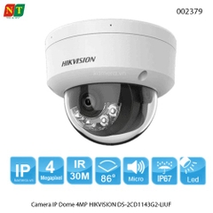 Camera IP Dome 4MP HIKVISION DS-2CD1343G2-LIUF – Tích Hợp Mic, Smart Hybrid Light, Hồng Ngoại & Ánh Sáng Trắng 30m