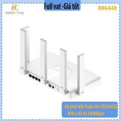 Bộ phát WiFi Ruijie RG-EW3000GX – WiFi 6 3000Mbps – 5 Ăng-ten – Dual WAN – Chính hãng – Full VAT