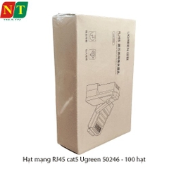 Hạt mạng RJ45 Cat5e UGREEN 50246 – chân đồng mạ vàng 24K, nhựa trong dẻo – Túi 100 cái – Chính hãng – Full Vat