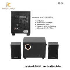 Loa Vi Tính Microlab M105 2.1 – Công Suất 10W RMS – Âm Bass Sâu, Vỏ Gỗ – Hàng Chính Hãng – Full VAT