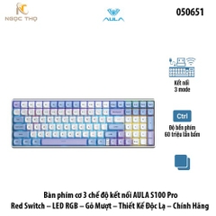 Bàn phím cơ 3 chế độ kết nối AULA S100 Pro – Red Switch – LED RGB – Gõ Mượt – Thiết Kế Độc Lạ – Chính Hãng