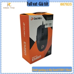 Chuột Gaming Có Dây DareU EM911 Black – 6000 DPI – LED RGB – 6 Nút – Hàng Chính Hãng – Full VAT