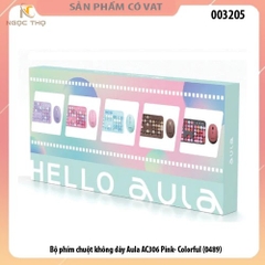 Bộ phím chuột không dây AULA AC306 Pink-Colorful (0489) – Hàng chính hãng – Full VAT