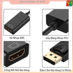 Cáp chuyển Displayport sang HDMI hỗ trợ 4K dài 20cm JASOZ  T-G106