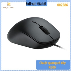 Chuột quang có dây N500 – Công thái học cho tay lớn – 4 mức DPI – Nút tiến / lùi tiện dụng - chính hãng - full vat