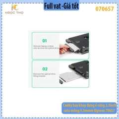 Caddy Bay 2.5 inch SATA 9.5mm Ugreen 70657 – Khay Đựng Ổ Cứng SSD / HDD – Chính Hãng – Full Vat