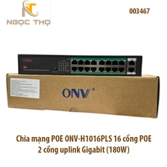 Switch POE ONV-H1016PLS – 16 cổng POE + 2 uplink Gigabit – công suất 180W – chính hãng – full VAT
