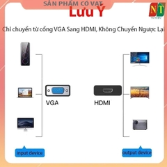 Bộ chuyển đổi VGA To HDMI có chíp sét màu đen dài 25cm JASOZ T-G119 chính hãng