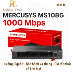 Chia mạng Mercusys MS108G – Switch 8 Cổng Gigabit 10/100/1000Mbps – Vỏ Nhựa – Nhỏ Gọn – Hàng Chính Hãng