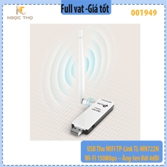 USB Thu WiFi TP-Link TL- WN722N – Wi-Fi 150Mbps – Ăng-ten Rời 4dBi – Hàng Chính Hãng – Full VAT – Bảo Hành 24 Tháng