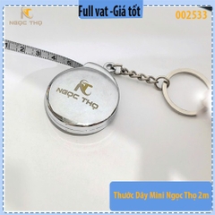 Thước Dây Mini Ngọc Thọ 2m – Bản rộng 6mm, vỏ thép bền – móc khóa tiện mang - full vat