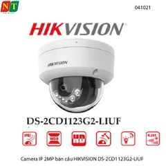 Camera IP Hikvision DS-2CD1123G2-LIUF – Dome 2MP Full HD – Poe - Smart Hybrid Light có màu ban đêm – Tích Hợp Micro