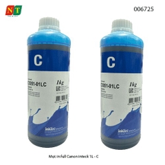 Mực in full inteck 1L – xanh (Cyan) dùng cho máy in phun Canon / Brother – Mực nước (dye) – Hàng chính hiệu inteck