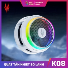 QUẠT TẢN NHIỆT SÒ LẠNH K08 – KỸ THUẬT HÚT LẠNH | RGB 19 LED | 36dB | CHỐNG NÓNG KHI CHƠI GAME