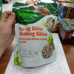 Rong Biển Nướng Giòn bibigo Trộn Chà Bông Và Cá Hồi Gói 45G