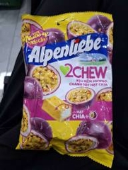 Kẹo dẻo mềm Alpenliebe 2 chew hương chanh dây hạt chia gói 84g