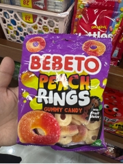 Kẹo dẻo hình vòng vị đào Bebeto 80g