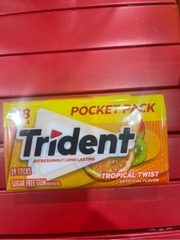 KẸO GUM TRIDENT KHÔNG ĐƯỜNG - VỊ TRÁI CÂY NHIỆT ĐỚI (28 TÉP)